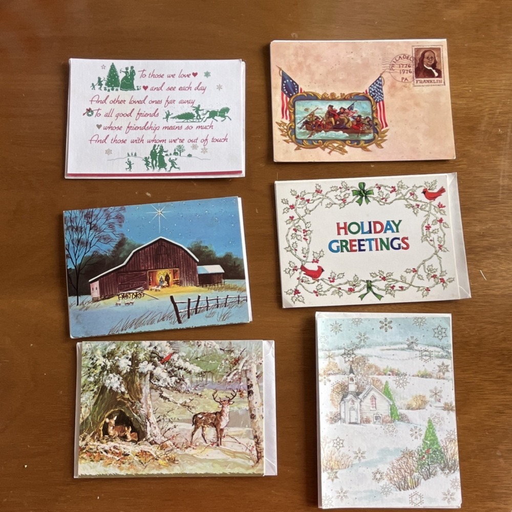 Vintage Holiday Greeting Cards Lot Famous Artists Studios Missouri Embossed‎